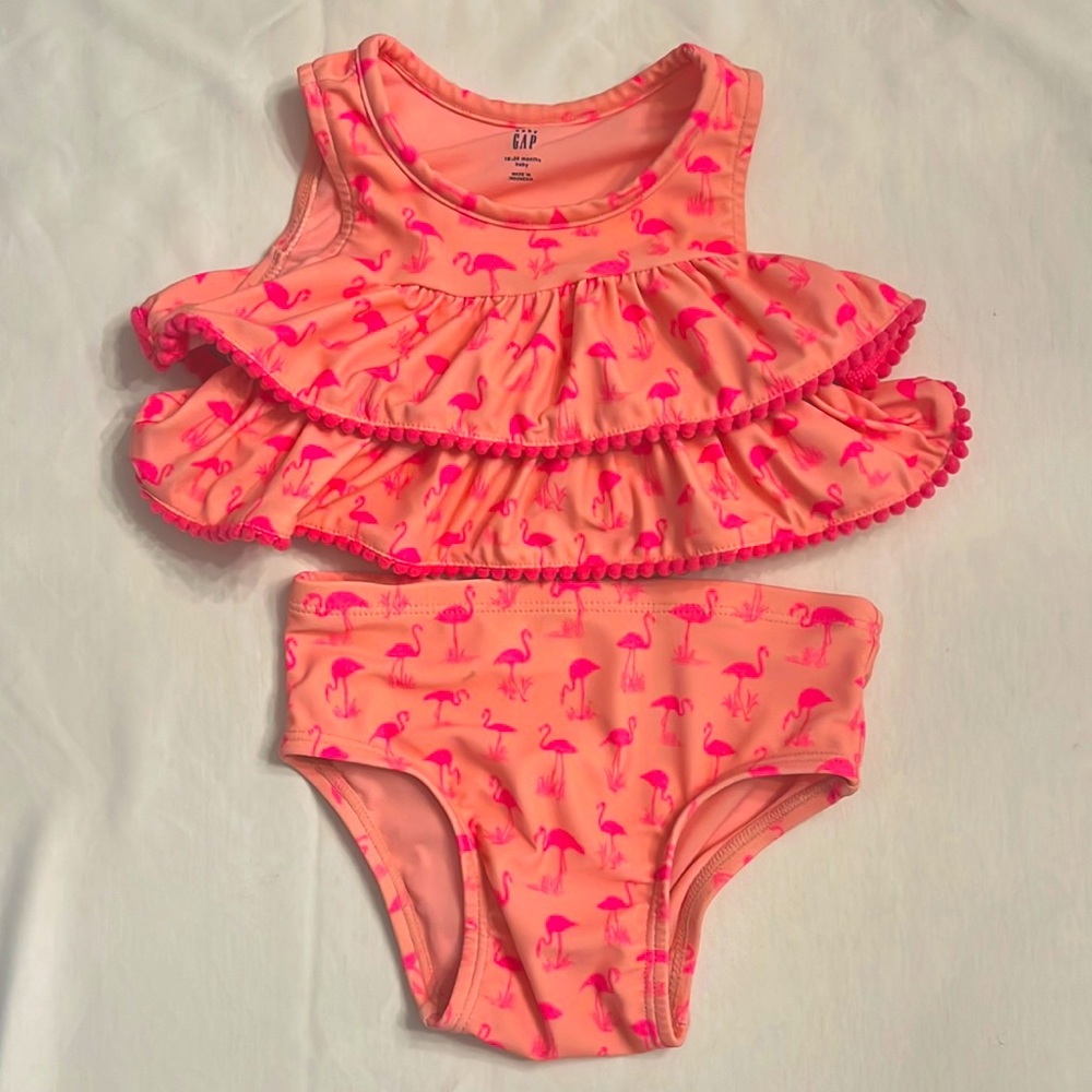 Baby Gap girls flamingo swimsuit
